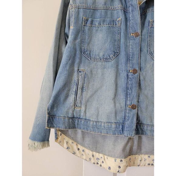Anthropologie Pilcro Slouchy Trucker Denim Jacket M NWOT - Picture 5 of 12